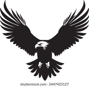 Eagle Silhouette Vector Illustration White Background