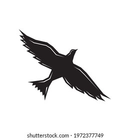 Eagle Silhouette Vector Images, Flat Icons, Graphics, Logo Design. Black Eagle Design Vector Illustration. Eagle side view isolated on white background. Editable bird templates clipart symbol icon