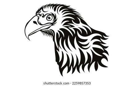 Eagle Silhouette, vector and isolated on white background