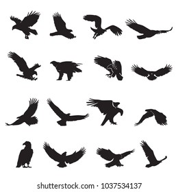 eagle silhouette vector set