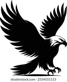 Eagle silhouette vector style white background