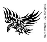 Eagle Silhouette Vector in Tribal Style