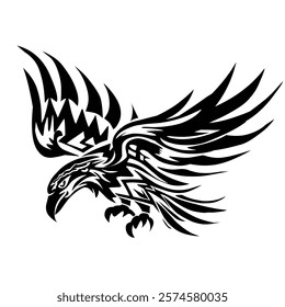 Eagle Silhouette Vector in Tribal Style