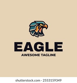 Modelo de logotipo de mascote simples Eagle