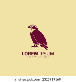 Eagle sitting Logo Vector bird design template silhouette