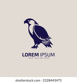 Eagle sitting Logo Vector bird design template