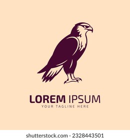 Eagle sitting Logo Vector bird design