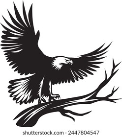 Adler sitzt auf Baumast, Adler Vektorillustrationen