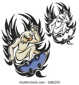 Eagle Skateboarding Mascot. Great for school mascot logo and any other design work.