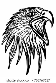 Eagle sketch graphic design vector art