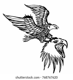 Eagle sketch graphic design vector art