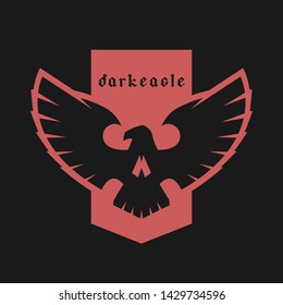 Eagle skull emblem, symbol on a dark background.