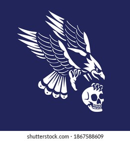 Eagle and Skull head Icon. Silhouette symbol design, Vector