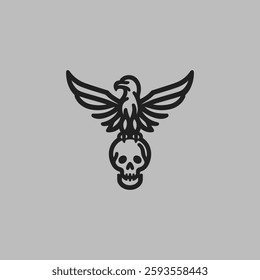 Eagle and Skull Logo – A daring eagle and skull logo symbolizing courage and mortality.