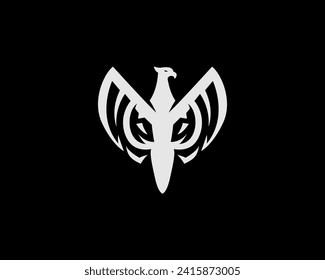 eagle skull logo isolated black background