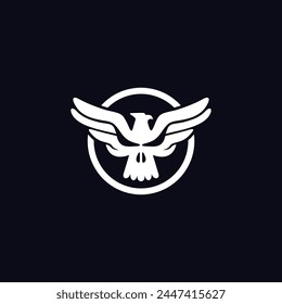 Eagle skull logo in vector