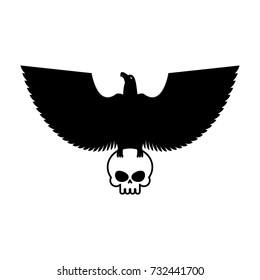 Eagle and skull template for emblem. Hawk logo. Vector illustration