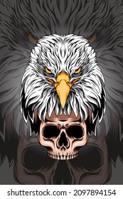 Eagle with skull vector illustration