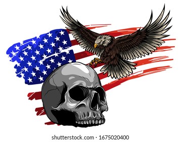 Eagle and Skull vector illustration design art