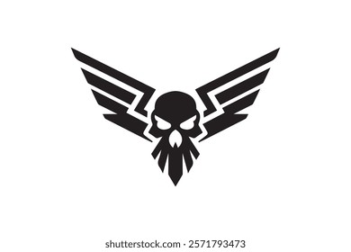 Eagle Skull Wing Logo Design Template Vector Illustration