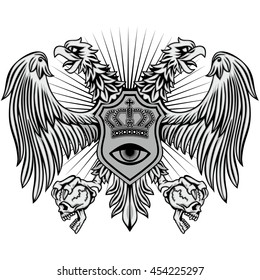 Eagle with skulls-03