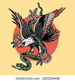 eagle and snake artwork design
