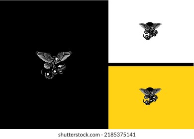 eagle and snake cobra vector black and white