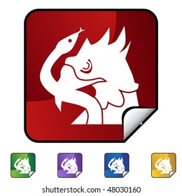 Eagle snake icon isolated on a white background.