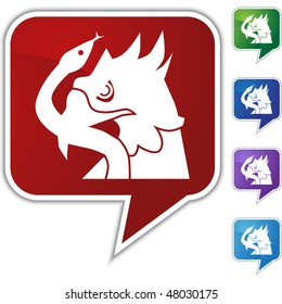 Eagle snake icon isolated on a white background.