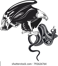 Eagle and Snake. Tattoo