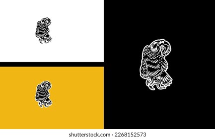 eagle and snake vector illustration outline art flat design