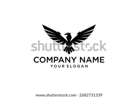 Eagle soaring logo design vector