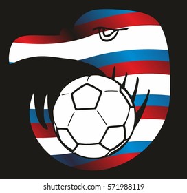 Eagle and soccer ball graphic design vector art