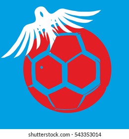 eagle and soccer ball vector art
