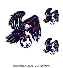 Design de logotipo de mascote de futebol de águia para o time de futebol