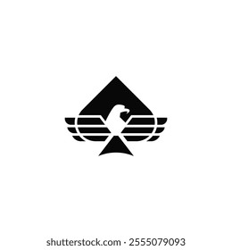 Eagle and spades logo design concept.