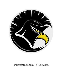 Eagle in a Spartan helmet.