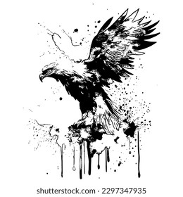 Eagle Splatter Silhouette Illustration Art Design