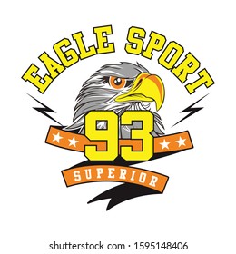 eagle sport images vector illustration for t shirt, typography graphic design