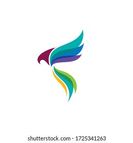 Eagle with sport logo design template, Colorful icons