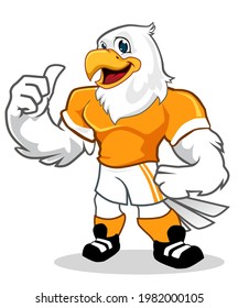 Eagle Sport Mascot Cartoon In Vector