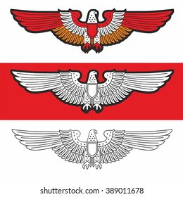 The eagle spread its wings. Simple vector.