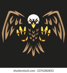 Eagle with spread wings vector