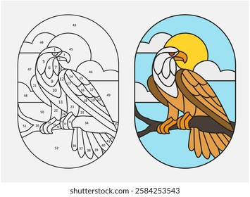 eagle stained glass pattern by number