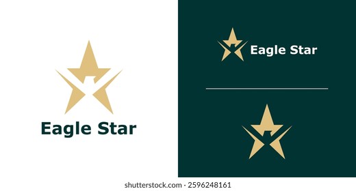 eagle and star combination logo design, strong logo, head, american, career, symbol, icon, idea, creative
