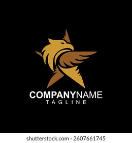 Eagle star gold logo modern style company and business design new vector