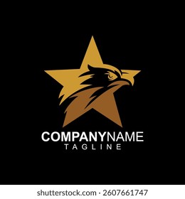 Eagle star gold logo modern style company and business design new vector