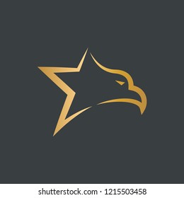 Eagle Star logo, Abstract Bird Logo design vector template.