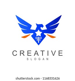 eagle with star logo template