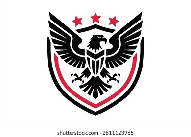 Eagle star shield logo military, tactical, veterana vector design